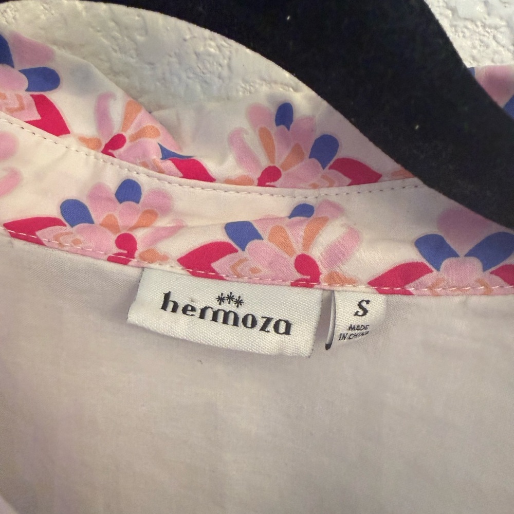 Hermoza Embroidered 100% Cotton Shirt Multi- Floral Cross Stitch Dress  S-Small - Picture 11 of 17